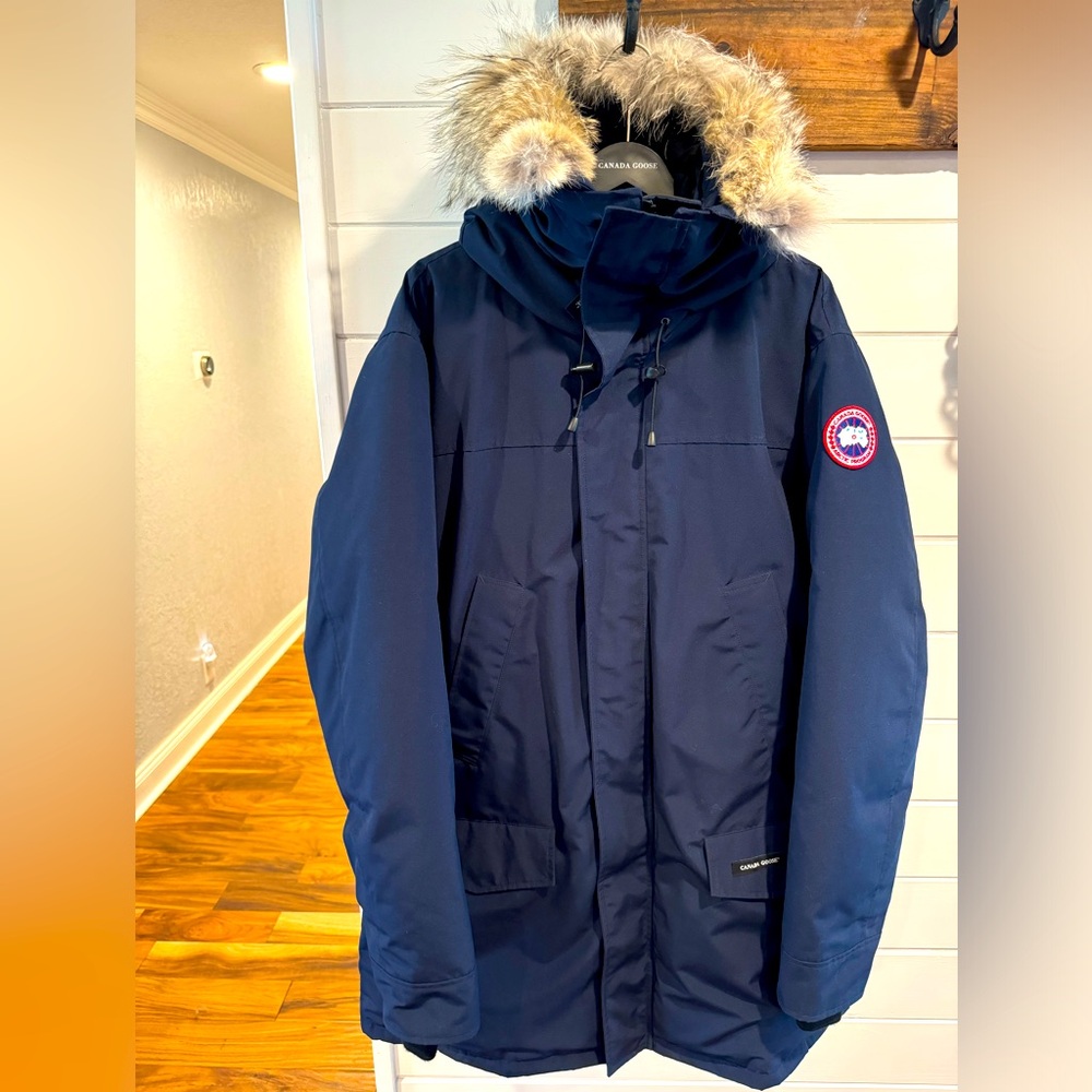 Canada Goose Men’s Langford Parka with Fur Trim in Atlantic Navy - 3XL